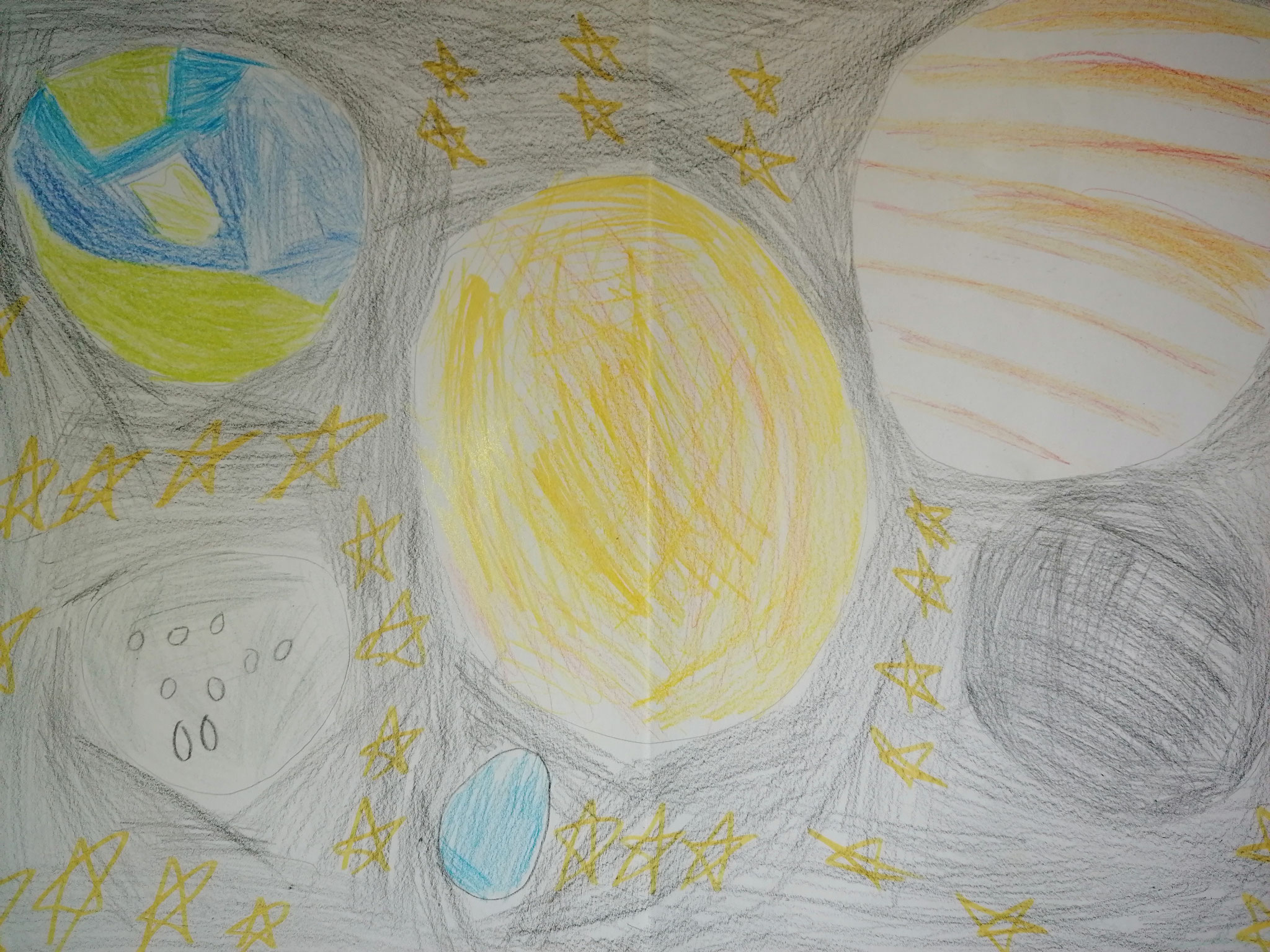Hüseyin aus der 3a malt das Sonnensystem
